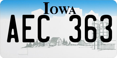 IA license plate AEC363