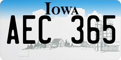 IA license plate AEC365