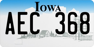 IA license plate AEC368