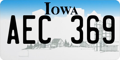 IA license plate AEC369