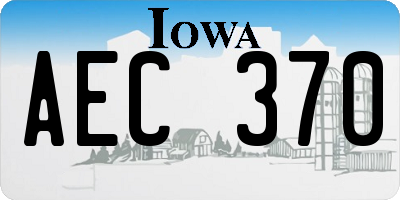 IA license plate AEC370