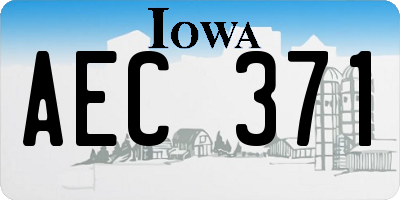 IA license plate AEC371