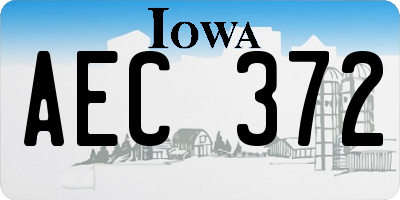 IA license plate AEC372