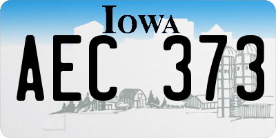 IA license plate AEC373