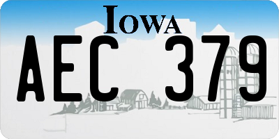 IA license plate AEC379
