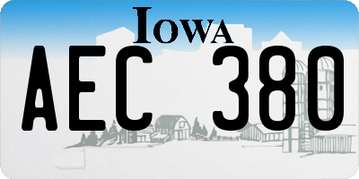 IA license plate AEC380
