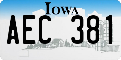 IA license plate AEC381