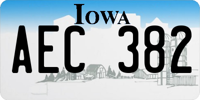 IA license plate AEC382