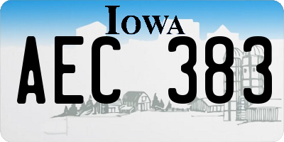 IA license plate AEC383