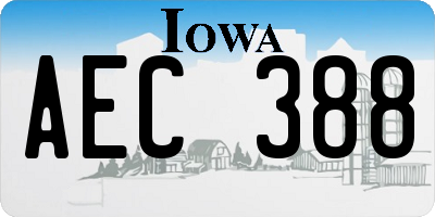 IA license plate AEC388