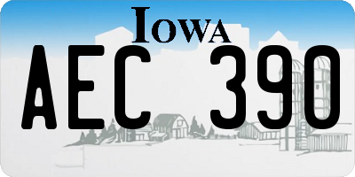 IA license plate AEC390