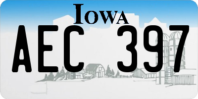 IA license plate AEC397