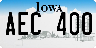 IA license plate AEC400