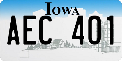 IA license plate AEC401