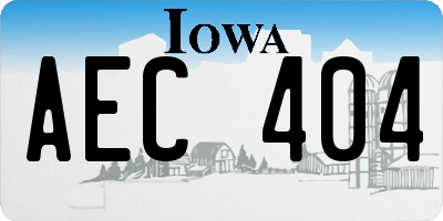 IA license plate AEC404