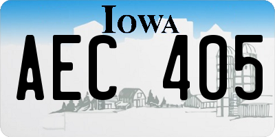 IA license plate AEC405