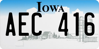 IA license plate AEC416
