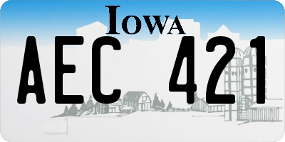 IA license plate AEC421