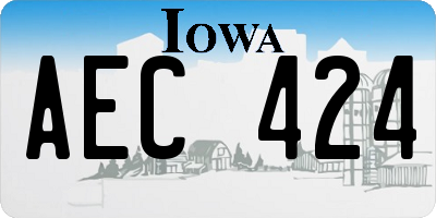 IA license plate AEC424
