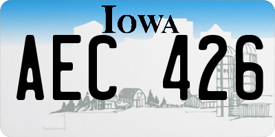 IA license plate AEC426