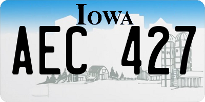 IA license plate AEC427