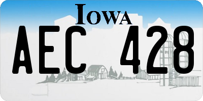 IA license plate AEC428