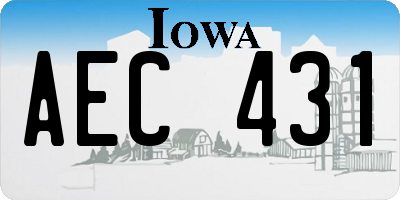 IA license plate AEC431
