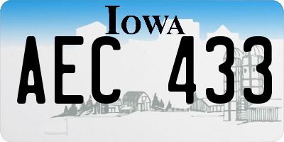 IA license plate AEC433