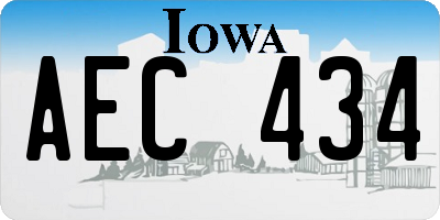IA license plate AEC434