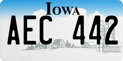 IA license plate AEC442