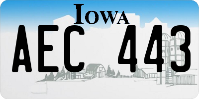 IA license plate AEC443