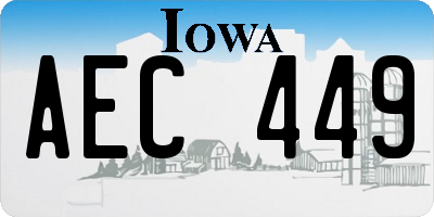 IA license plate AEC449