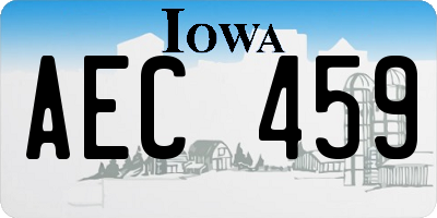 IA license plate AEC459