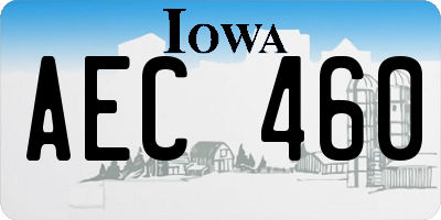 IA license plate AEC460