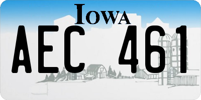 IA license plate AEC461