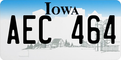 IA license plate AEC464