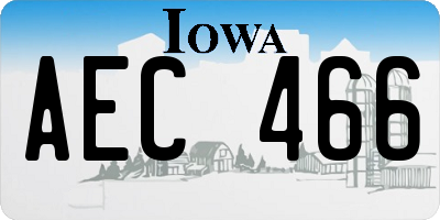IA license plate AEC466
