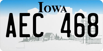 IA license plate AEC468