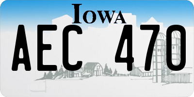 IA license plate AEC470