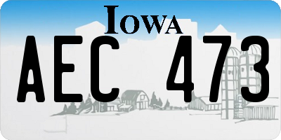 IA license plate AEC473
