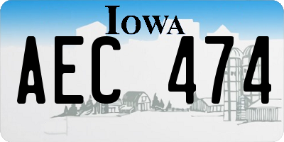 IA license plate AEC474