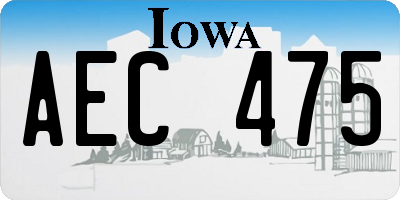 IA license plate AEC475