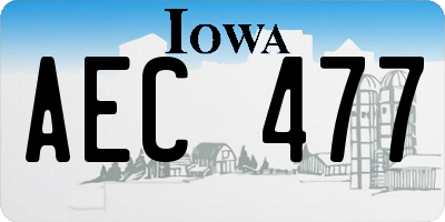 IA license plate AEC477