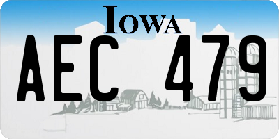 IA license plate AEC479