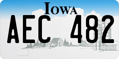 IA license plate AEC482