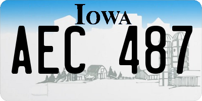 IA license plate AEC487
