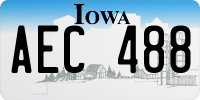 IA license plate AEC488