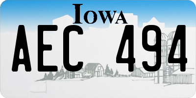 IA license plate AEC494
