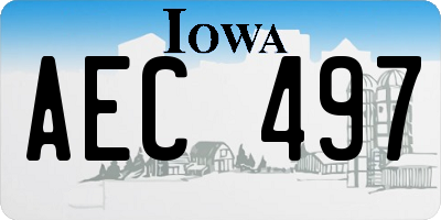 IA license plate AEC497