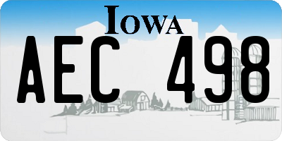 IA license plate AEC498